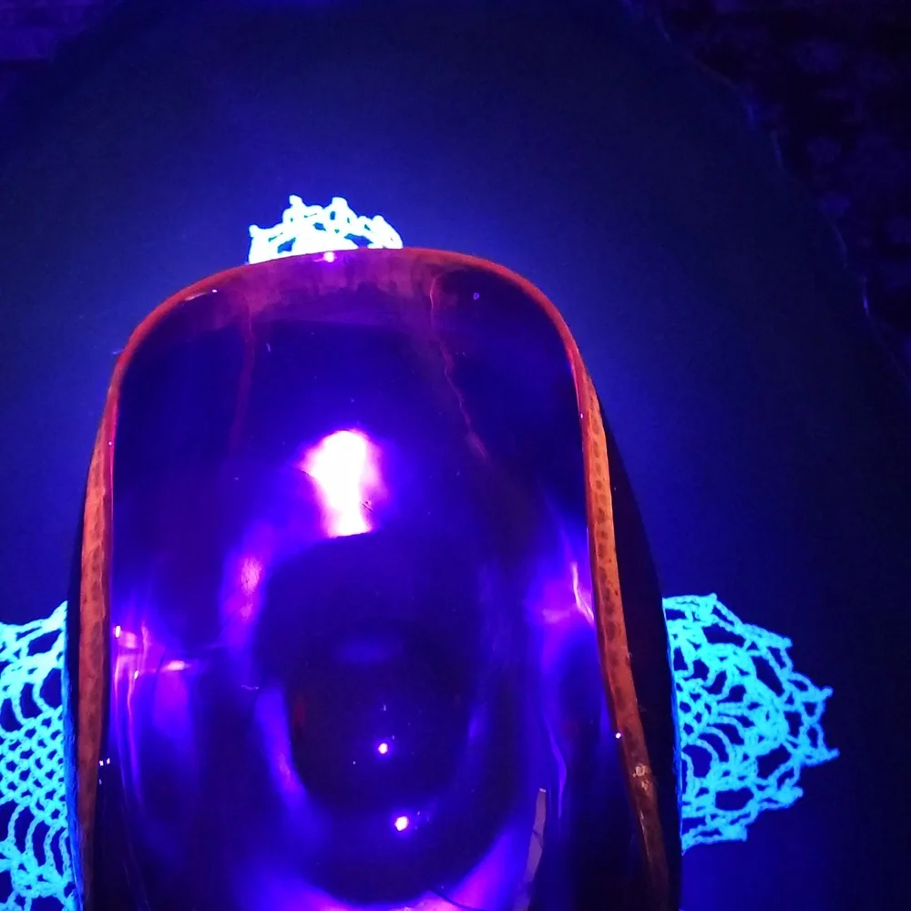 Artisan-crafted UV Reactive Italian Fiery Ruby Red Caldera Centerpiece